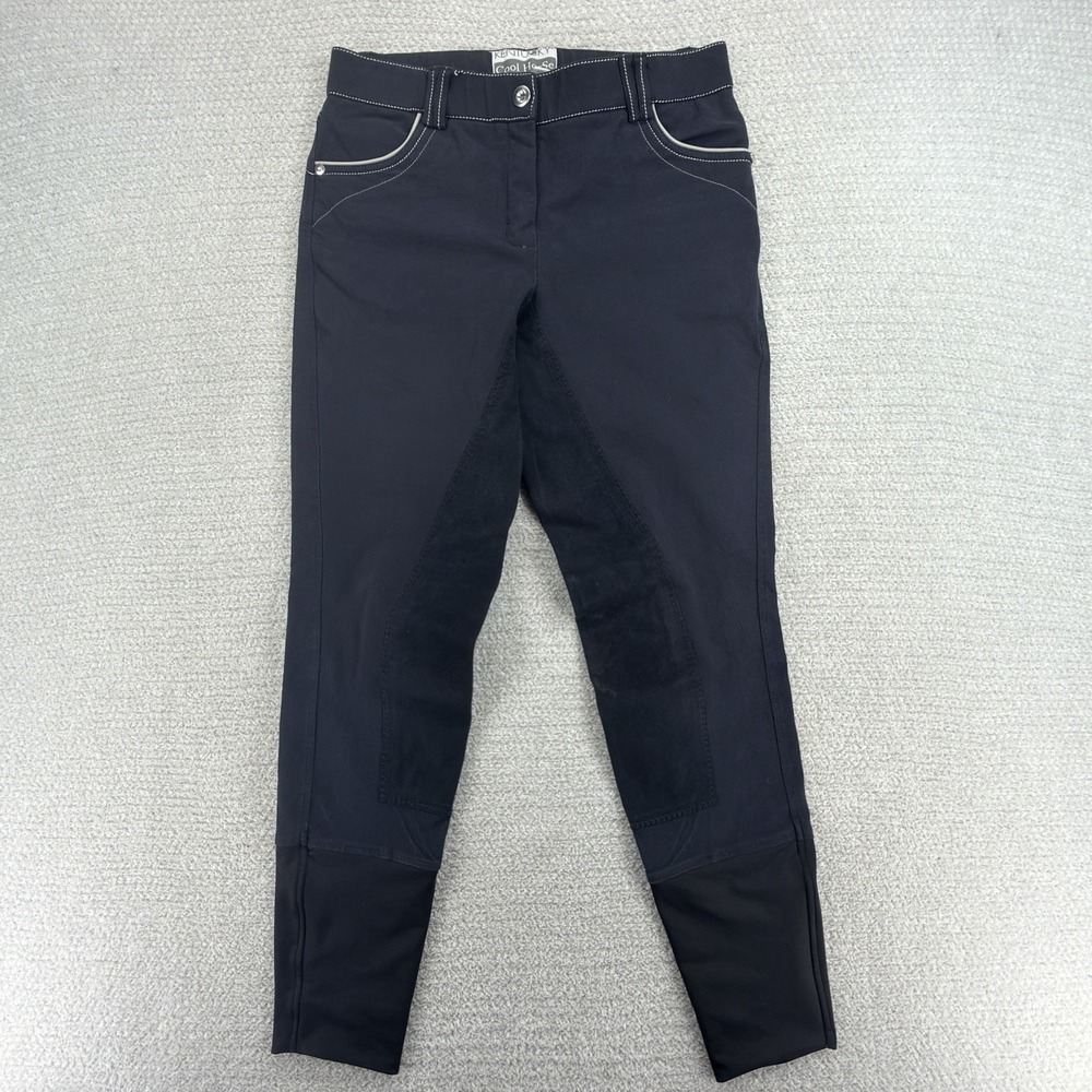 Kentucky Cool Horse Breeches Womens 26R Black Full Seat Equestrian Riding Pants